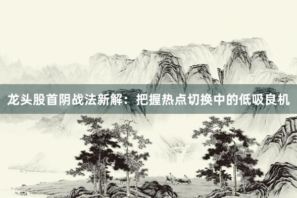 龙头股首阴战法新解：把握热点切换中的低吸良机