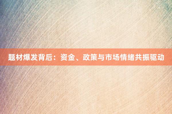 题材爆发背后：资金、政策与市场情绪共振驱动