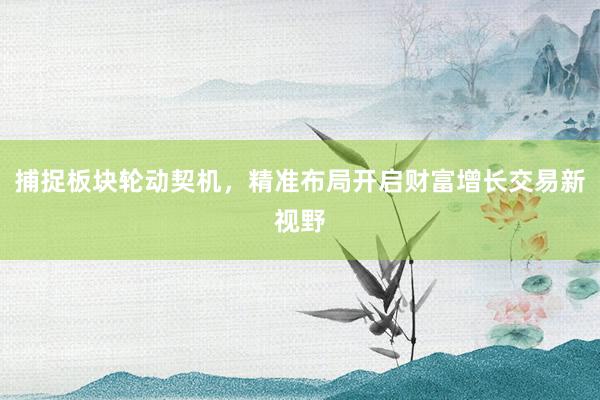 捕捉板块轮动契机，精准布局开启财富增长交易新视野