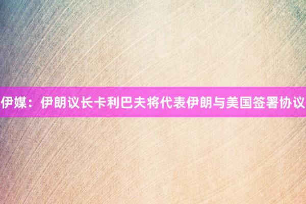 伊媒：伊朗议长卡利巴夫将代表伊朗与美国签署协议