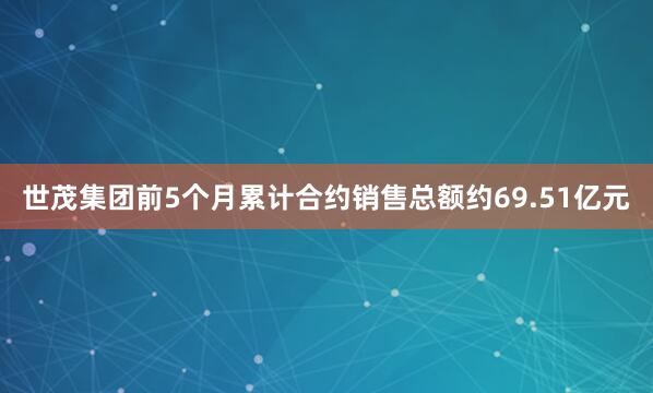 世茂集团前5个月累计合约销售总额约69.51亿元