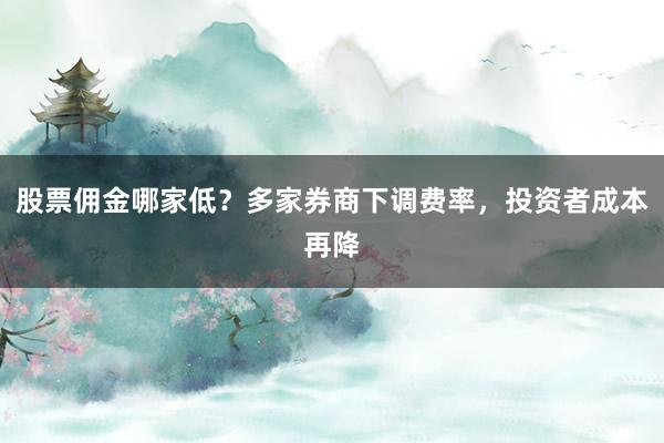 股票佣金哪家低？多家券商下调费率，投资者成本再降