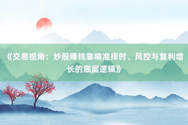 《交易视角：炒股赚钱靠精准择时、风控与复利增长的底层逻辑》