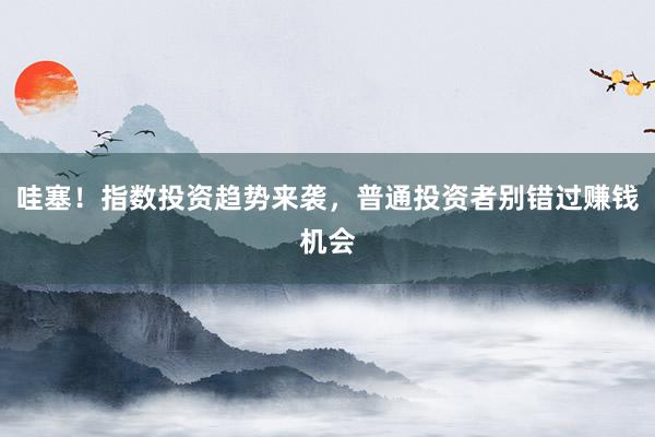 哇塞！指数投资趋势来袭，普通投资者别错过赚钱机会