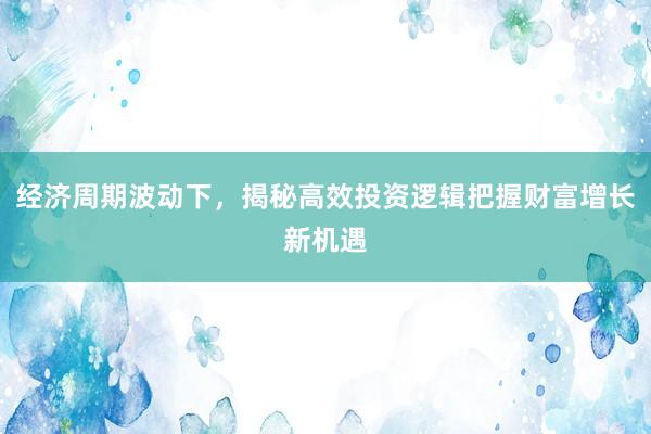 经济周期波动下，揭秘高效投资逻辑把握财富增长新机遇