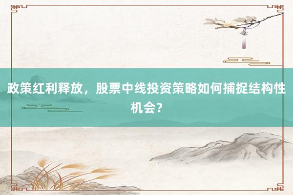 政策红利释放，股票中线投资策略如何捕捉结构性机会？