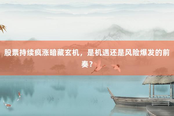 股票持续疯涨暗藏玄机，是机遇还是风险爆发的前奏？