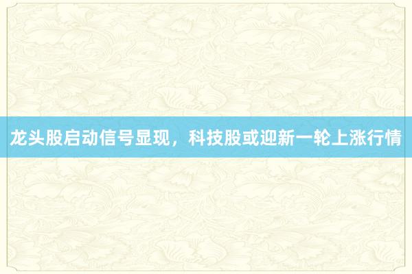 龙头股启动信号显现，科技股或迎新一轮上涨行情