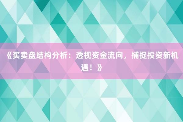 《买卖盘结构分析：透视资金流向，捕捉投资新机遇！》