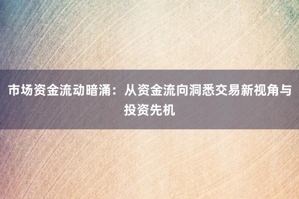 市场资金流动暗涌：从资金流向洞悉交易新视角与投资先机