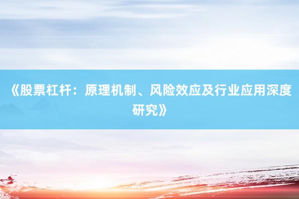 《股票杠杆：原理机制、风险效应及行业应用深度研究》