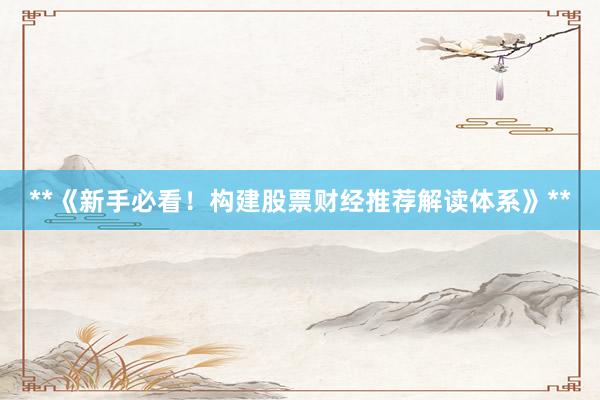 **《新手必看！构建股票财经推荐解读体系》**